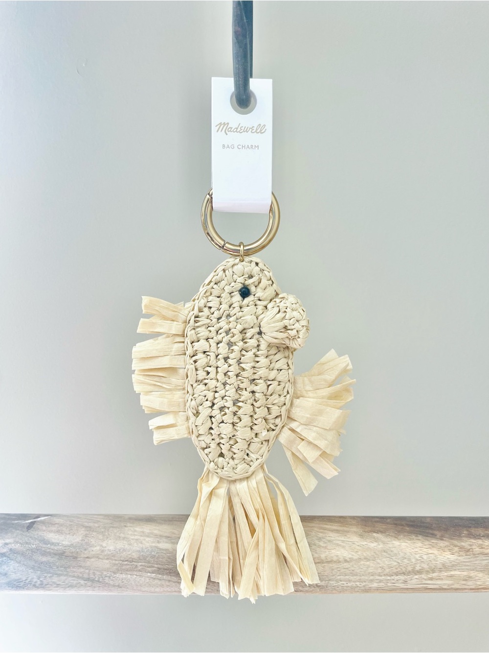 Madewell Straw Fish Bag Charm - Picture 4 of 5